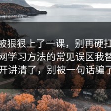 今天被狠狠上了一课，别再硬扛：91爆料网学习方法的常见误区我替你拆开讲清了，别被一句话骗了